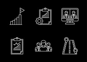 conjunto de ícones vetoriais de planejamento de projeto vetor