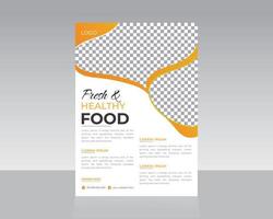 design de modelo de panfleto de comida deliciosa vetor