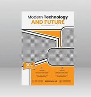 design de modelo de folheto de tecnologia vetor