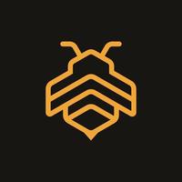 modelo de design de logotipo de abelha geométrica criativa vetor