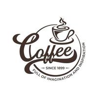 modelo de logotipo de café vintage. logotipo da cafeína. insígnia vintage retrô. distintivo de café retrô. ilustração vetorial vetor