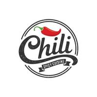 ilustração em vetor design de logotipo de restaurante picante de pimenta malagueta