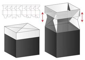 design de modelo cortado de embalagem de caixa. Maquete 3D vetor