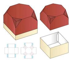 design de modelo cortado de embalagem de caixa. Maquete 3D vetor
