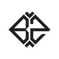bz letter logo design.bz criativo inicial bz letter logo design. bz conceito criativo do logotipo da carta inicial. vetor