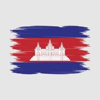 vetor de pincel de bandeira do Camboja