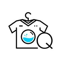 logotipo q inicial da lavanderia vetor