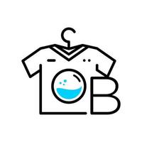 logotipo inicial da lavanderia b vetor