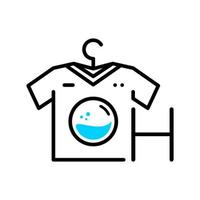 logotipo de lavanderia inicial h vetor