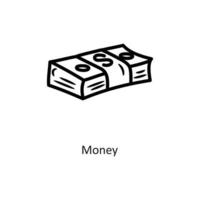 ilustração de design de ícone de contorno de vetor de dinheiro. símbolo de jogo no arquivo eps 10 de fundo branco