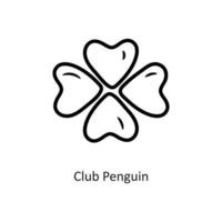 Ilustração do projeto do ícone do esboço do vetor do Club Penguin. símbolo de jogo no arquivo eps 10 de fundo branco