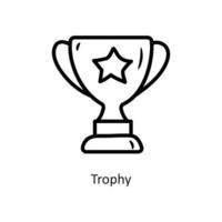 ilustração em vetor troféu contorno ícone design. símbolo de jogo no arquivo eps 10 de fundo branco