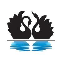 vetor de logotipo de cisne