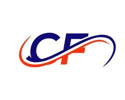 design de logotipo de carta cf para modelo de vetor de empresa financeira, de desenvolvimento, investimento, imobiliário e de gestão