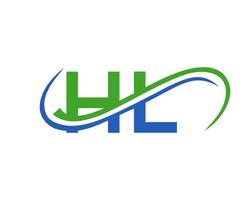 design de logotipo de letra hl para modelo de vetor financeiro, de desenvolvimento, investimento, imobiliário e empresa de gestão