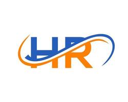 design de logotipo de carta hr para modelo de vetor financeiro, de desenvolvimento, investimento, imobiliário e empresa de gestão