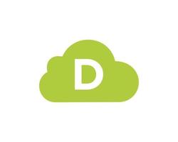 modelo de vetor de design de logotipo de nuvem letra d