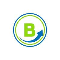 letra b logotipo financeiro logotipo comercial com modelo de seta de crescimento vetor
