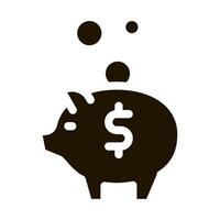 ilustração de glifo vetorial de ícone de caixa de dinheiro de porco vetor