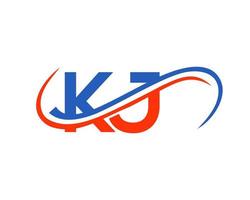 design de logotipo de letra kj para modelo de vetor de empresa financeira, de desenvolvimento, investimento, imobiliário e de gestão