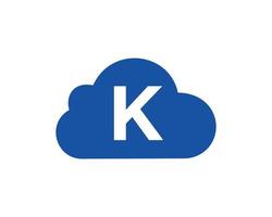 modelo de vetor de design de logotipo de nuvem letra k