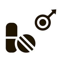 ilustração de glifo vetorial de ícone de poder humano de pílulas vetor