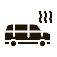 ilustração de glifo vetorial de ícone de carro fumando vetor