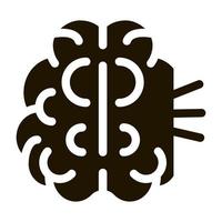 ilustração de glifo de vetor de ícone de cérebro humano