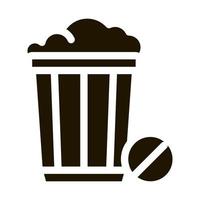 ilustração de glifo vetorial de ícone de cesta de lixo vetor