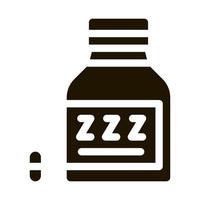 ilustração de ícone de pílulas de insônia de garrafa vetor