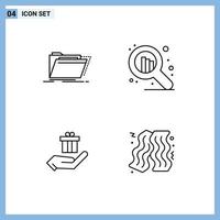 4 ícones criativos sinais e símbolos modernos de arquivos manuais de estoque de elementos de design de vetores editáveis de comércio eletrônico