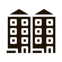 ilustração de glifo vetorial de ícone de casas de apartamentos vetor