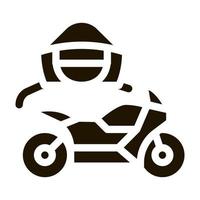 ilustração de glifo vetorial de ícone de motorista de transporte de motocicleta vetor