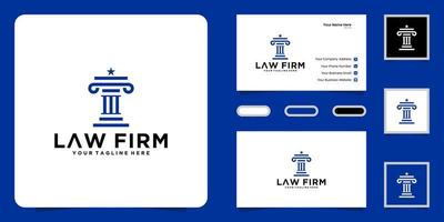 design de logotipo de justiça legal e inspiração de cartão de visita vetor