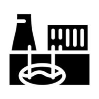 ilustração de glifo de vetor de ícone de usina nuclear