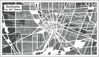 mapa da cidade de rochester eua em estilo retrô. mapa de contorno. vetor