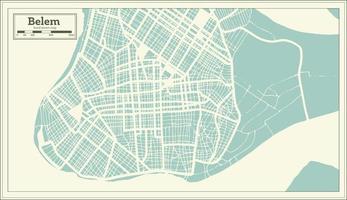 mapa da cidade de belem brasil em estilo retrô. mapa de contorno. vetor
