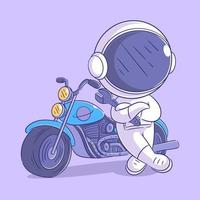 astronauta com moto de bicicleta grande vetor