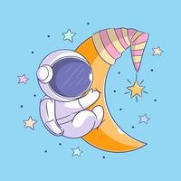 os astronautas estão na lua dormindo vetor