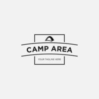 vetor de design vintage de acampamento, inspiração de logotipo de aventura, design de logotipo de floresta