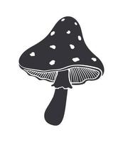 ícone de silhueta de cogumelo amanita vetor