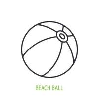 ícone de contorno de bola de praia vetor