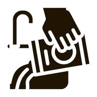 ícone de agente de drenagem de pia de canalização ilustração de glifo vetorial vetor
