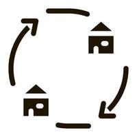 ilustração de glifo de vetor de ícone de troca de casas
