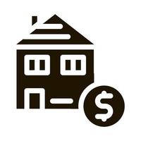 ilustração de glifo de vetor de ícone de venda de casa