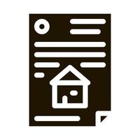 ilustração de glifo vetorial de ícone de documento de casa vetor