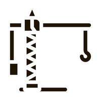 ilustração de glifo de vetor de ícone de construção de guindaste