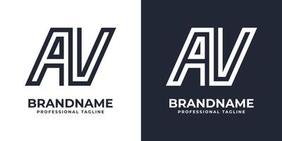 letra av ou va logotipo de monograma de tecnologia global, adequado para qualquer negócio com iniciais av ou va. vetor