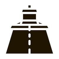 ilustração de glifo vetorial de ícone de máquina de pavimentadora de reparação de estradas vetor