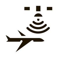 ilustração de glifo vetorial de ícone de navegação por satélite de avião aéreo vetor